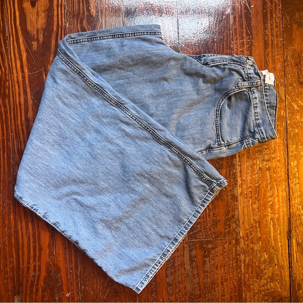 Frame Le Wide Leg Jeans 29 Happy Indigo High Rise Straight Leg Denim - Picture 10 of 10